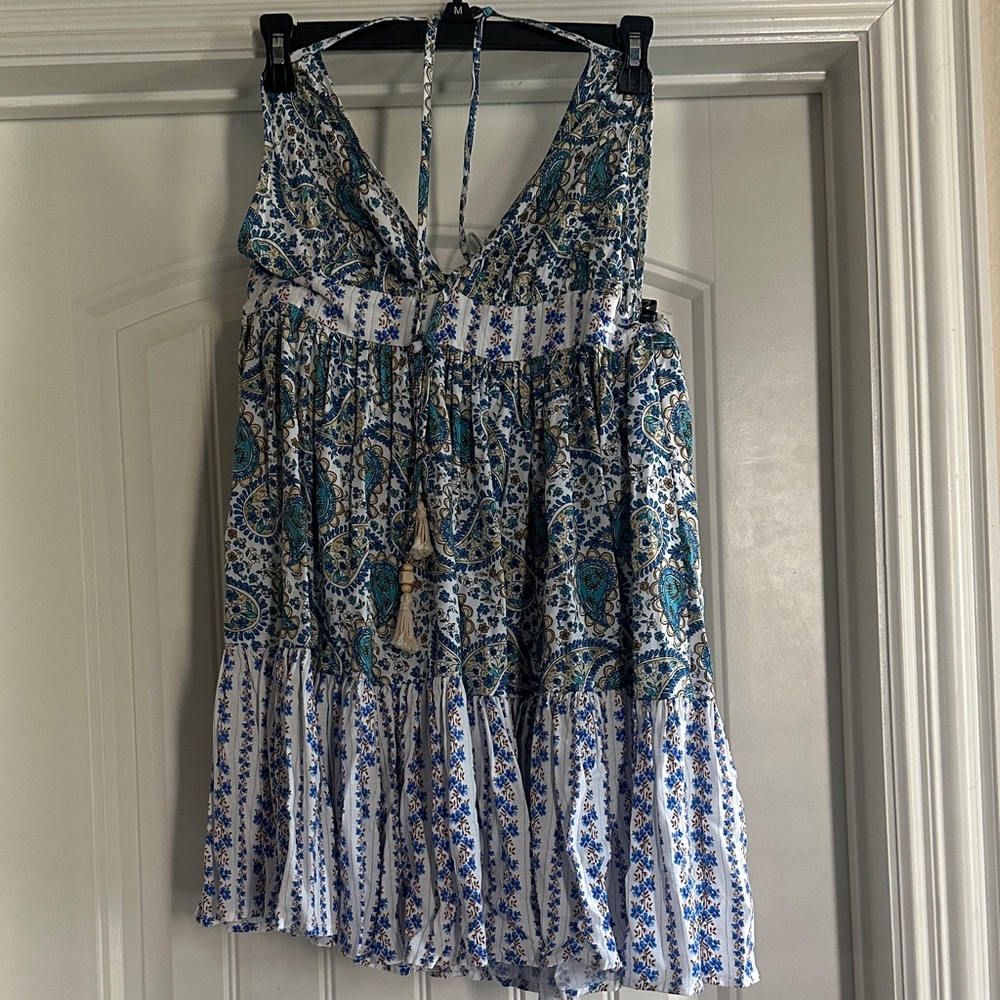 Jessica Simpson Blue White Paisley Mini Dress